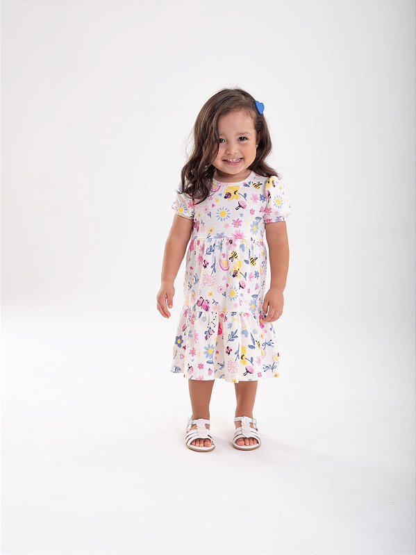 Vestido Infantil Estampado Floral