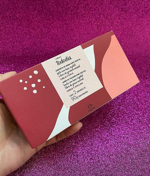 Caixa de sabonetes cereja e avelã 2 unidades