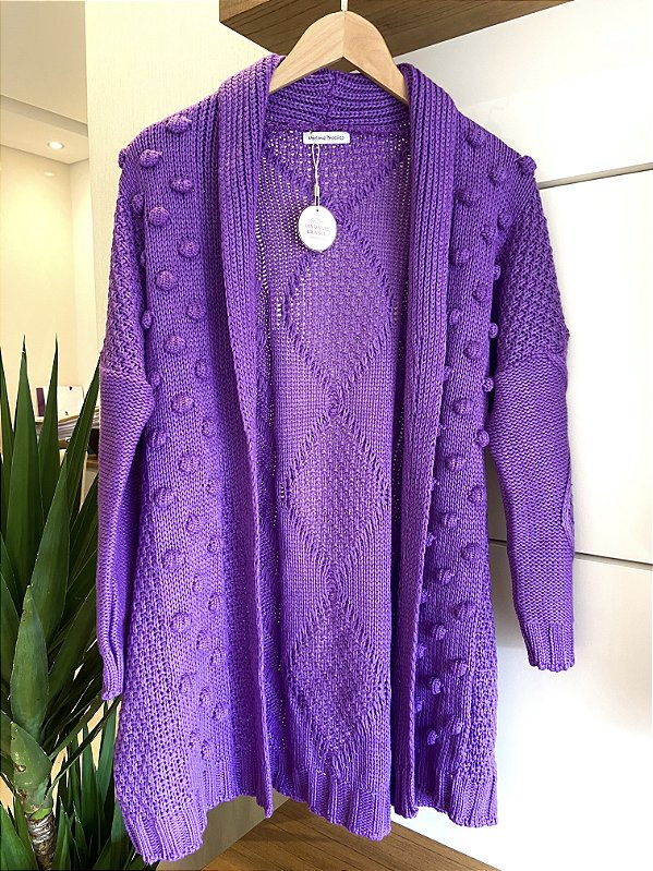 CARDIGÃ MIDI EM TRICOT