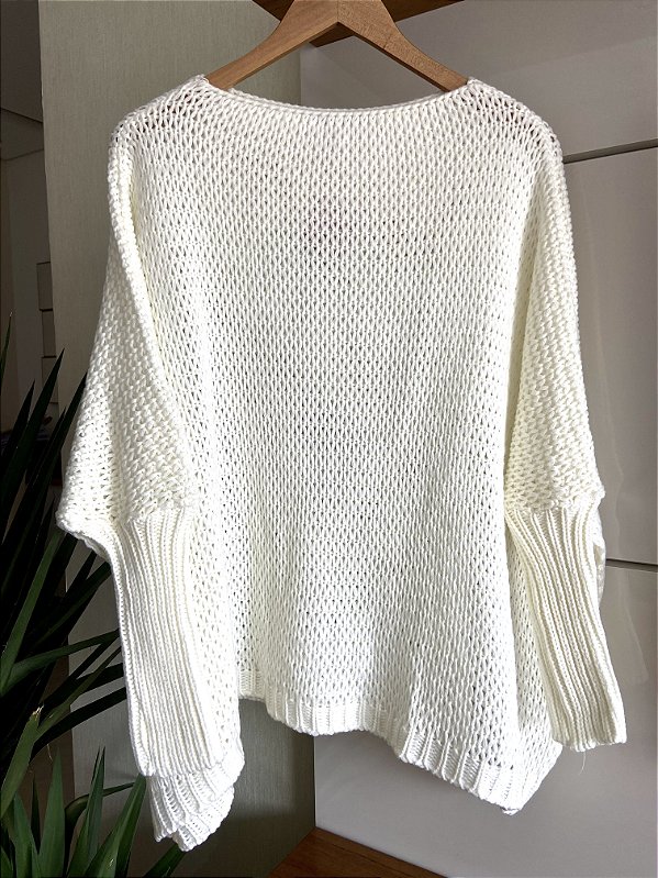 BLUSA OMBRO A OMBRO OVER EM TRICOT