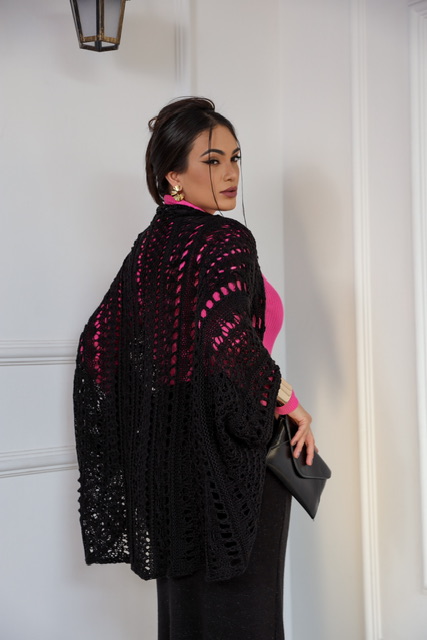 XALE RENDADO EM TRICOT