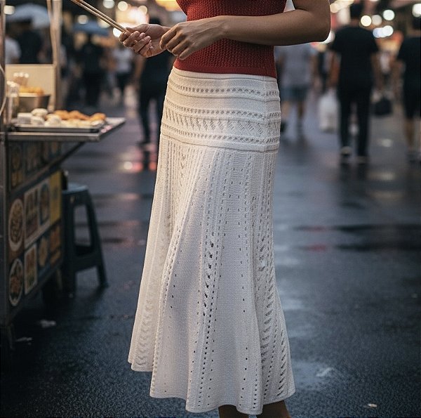 SAIA RENDADA EM TRICOT