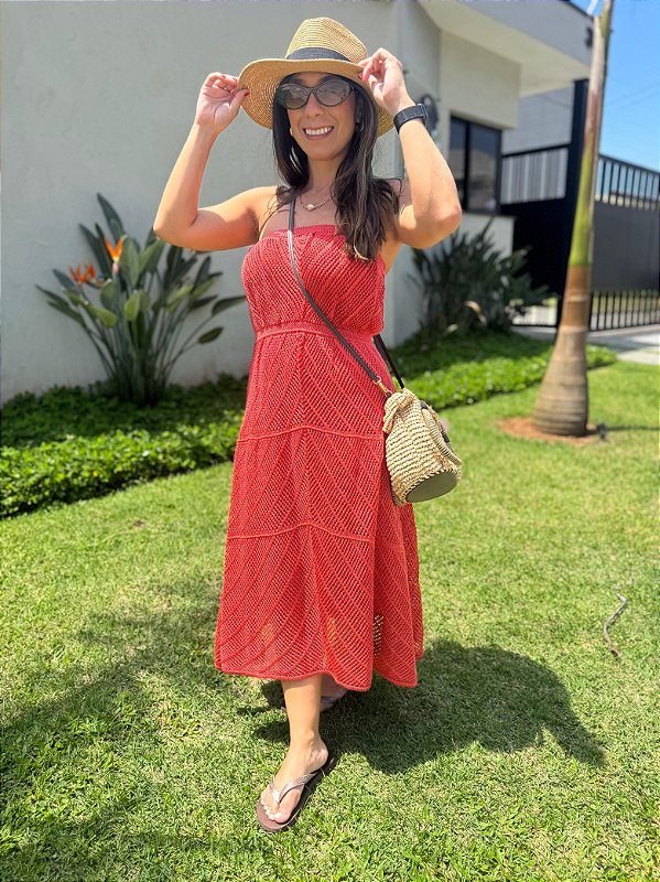 VESTIDO TOMARA QUE CAIA EM TRICOT