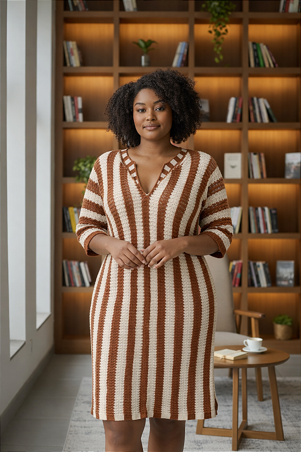 VESTIDO LISTRADO EM TRICOT