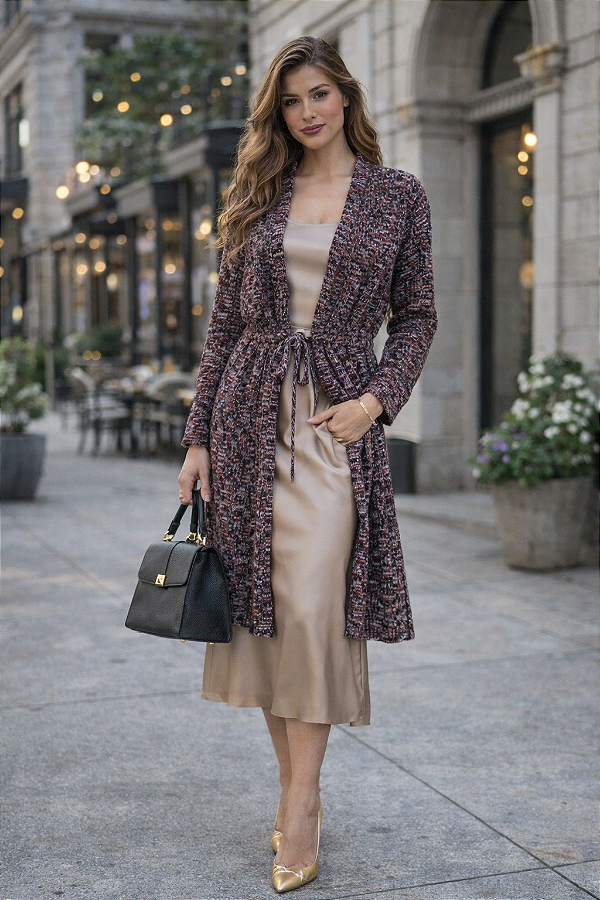 CASACO EM TRICOT MESCLA