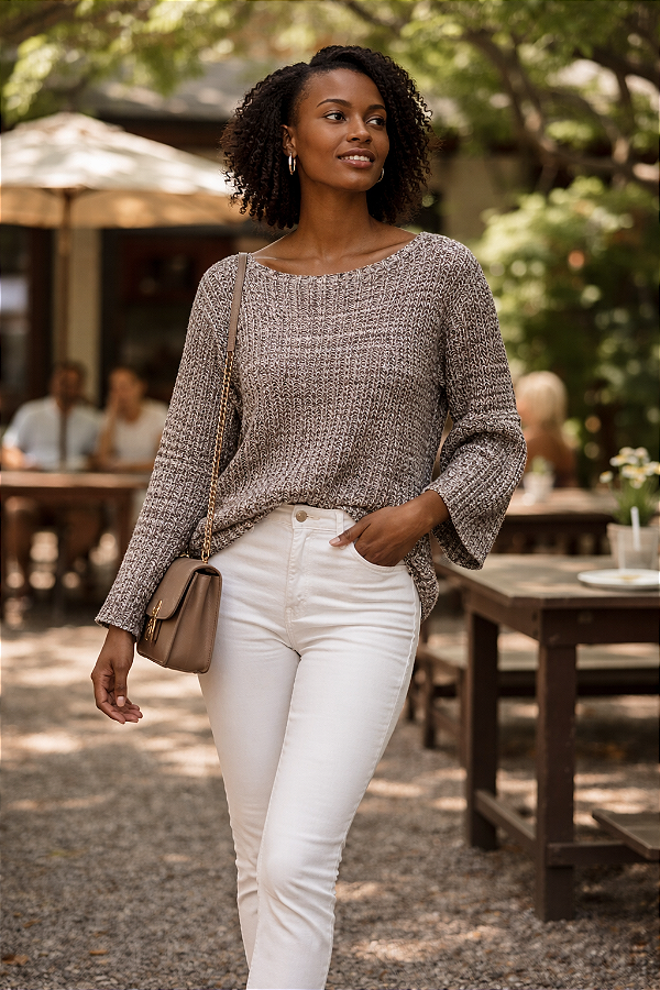 BLUSA EM TRICOT MESCLA