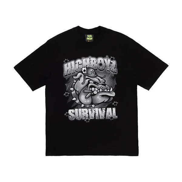 CAMISETA HIGH TEE DOG HIGH x SURVIVAL BLACK