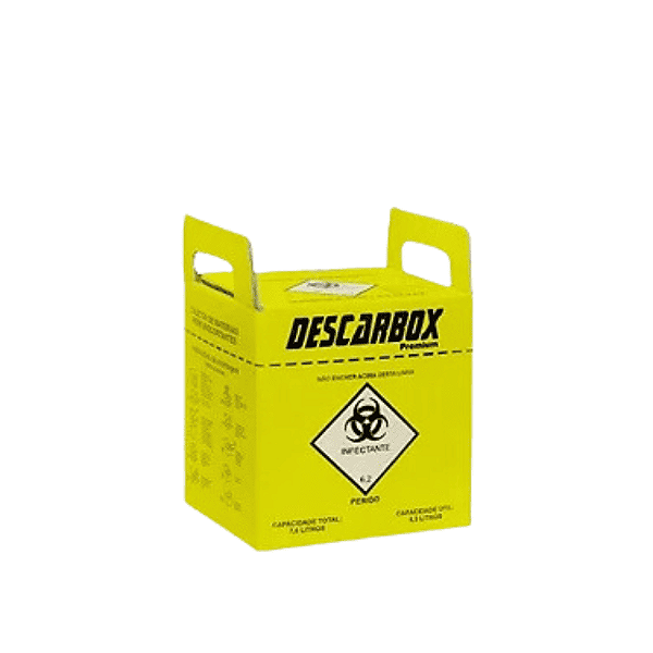 Descarbox Coletor para Material Perfurocortante Premium Descartável 13L - Kit 5un