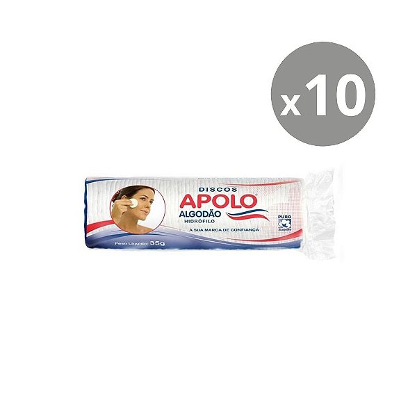 Apolo Discos De Algodão 35g - Kit 10 un