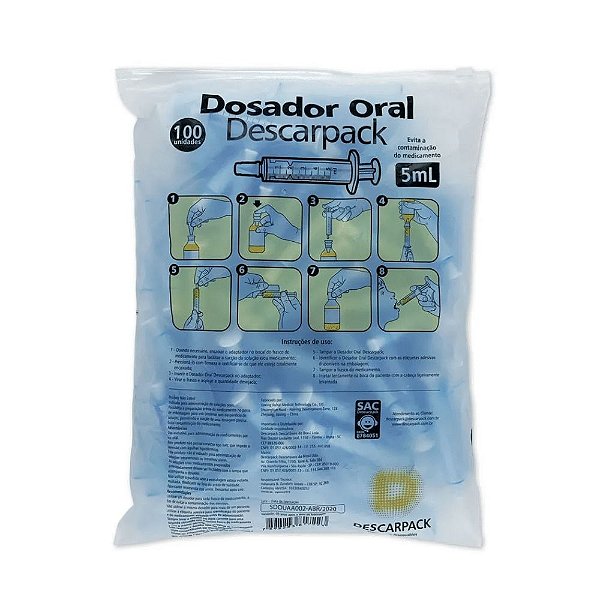 Descarpack Dosador Oral 5ml Pacote com 100 un.