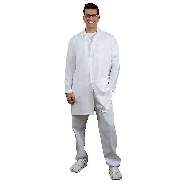 Jaleco Médico Masculino Branco Tamanho G - Medical Top