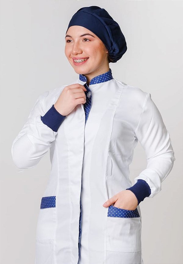 Touca com elástico azul marinho