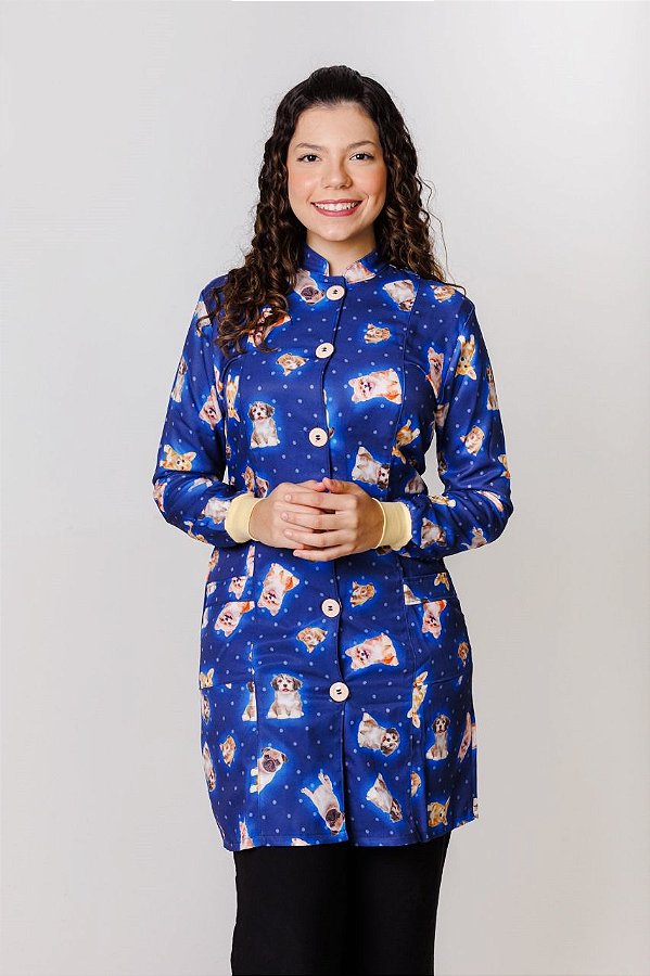Jaleco estampado cachorros