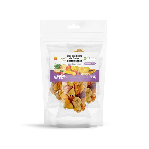 Mix de Frutas desidratadas PREMIUM - 150 gramas (5 x 30 gramas)