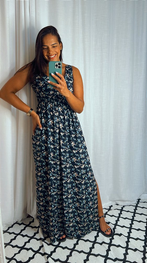 Vestido longo flores