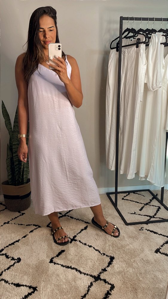 Vestido midi lavandinha