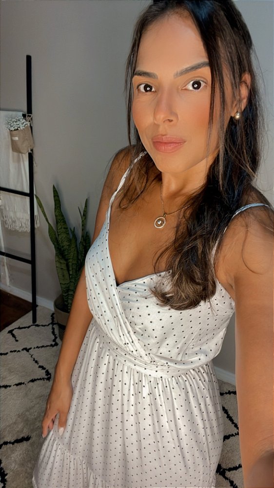 Vestido midi poá
