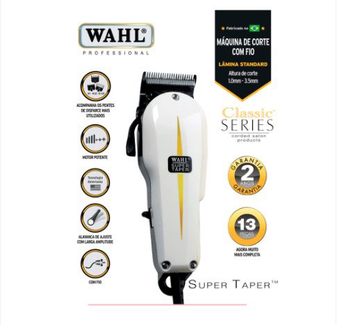 Máquina De Corte Wahl Clipper Profissional Super Taper 127V