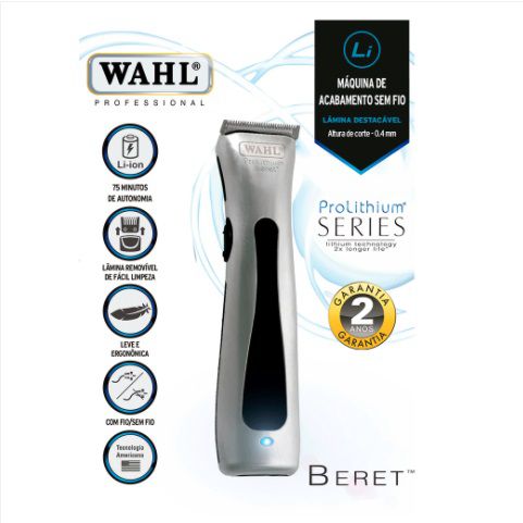 Máquina de Acabamento Profissional Whal Beret Sem Fio Bivolt