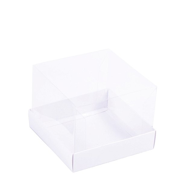 Caixa mini bolo 10x10x8cm com 10 unidades - branca