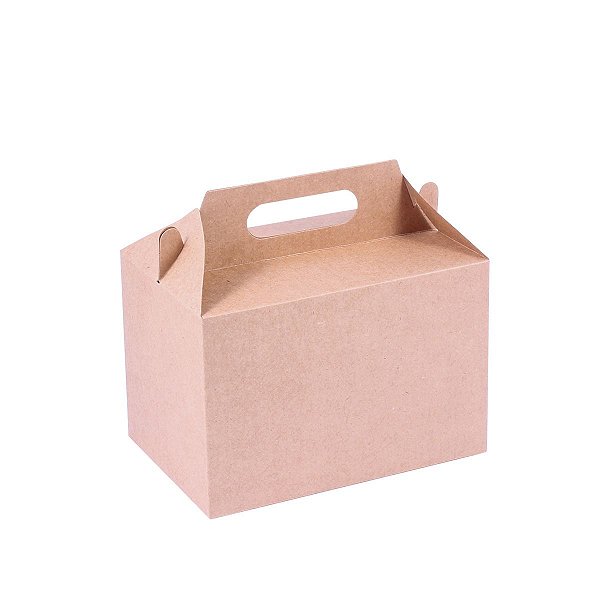 Caixa de presente com alça 18x12x12cm - kraft