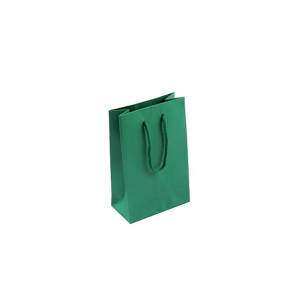 Sacola de papel colorida 10X15X5cm - verde
