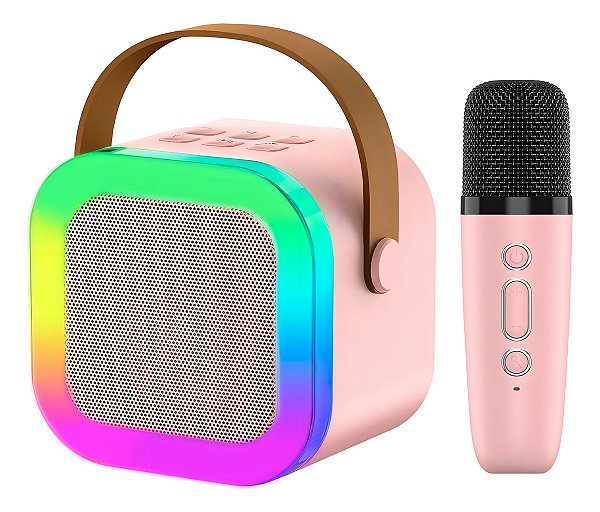 Caixinha Som Karaokê Infantil Bluetooth Microfone Sem Fio