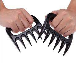 2 Garras De Urso Para Churrasco, Salada Desfiador Resistente Plástico Preto