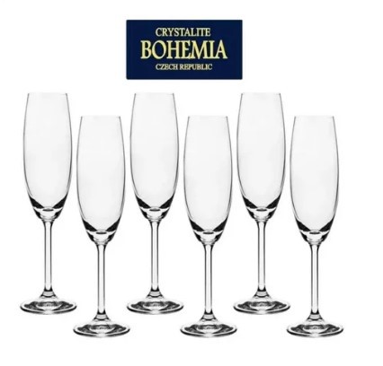 Jogo 6 Taças Em Cristal Para Champanhe Gastro Colibri 220ml