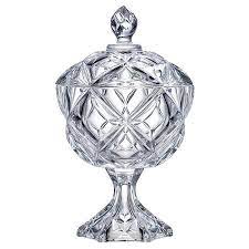 Bomboniere/ Potiche de Vidro Cristal Bruxelas alta 27x 17 cm