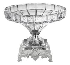 Centro De Mesa Redondo Lapidado Base Prateada