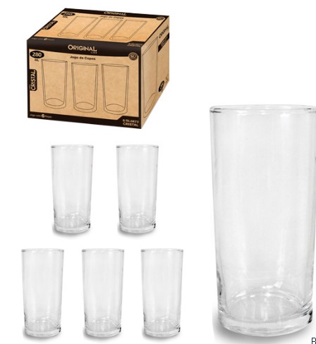 Jogo 6 Copos Long Drink 300ML Vidro