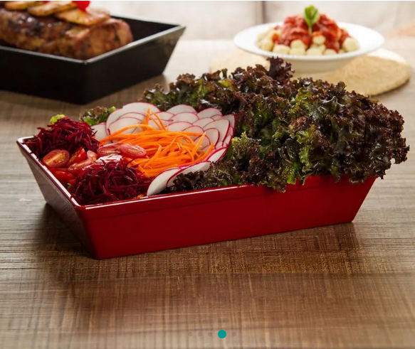 Travessa Stillo Rasa Retangular 1,85l Cores Em Polipropileno