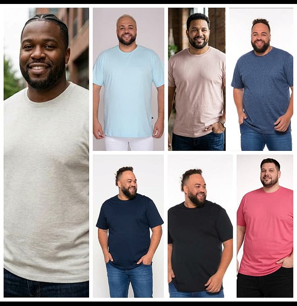 Kit 4 Camisetas Básicas Masculina Plus Size XP AO G5