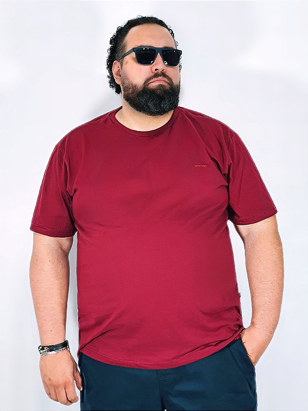 Camiseta Masculina Basica Vinho Plus Size XP Ao G5 506