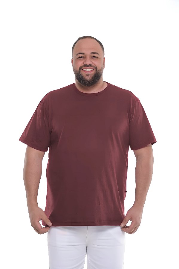 Camiseta Masculina Basica Vinho Plus Size XP Ao G5 506