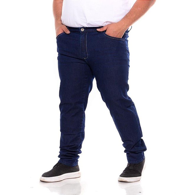 Calça Jeans Stretch Básica Masculina Plus Size 50 ao 80 2401