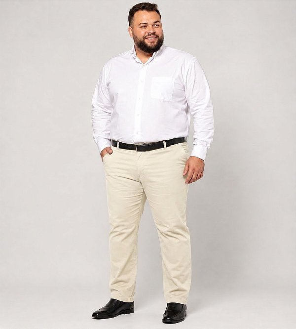 Calça Masculina Social Esporte Fino OFF White Plus Size 50 ao 80 2080
