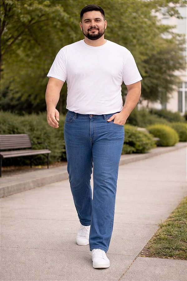 Calça Masculina Jeans Stretch Clear Basica Moderna do 50 ao 80 2297