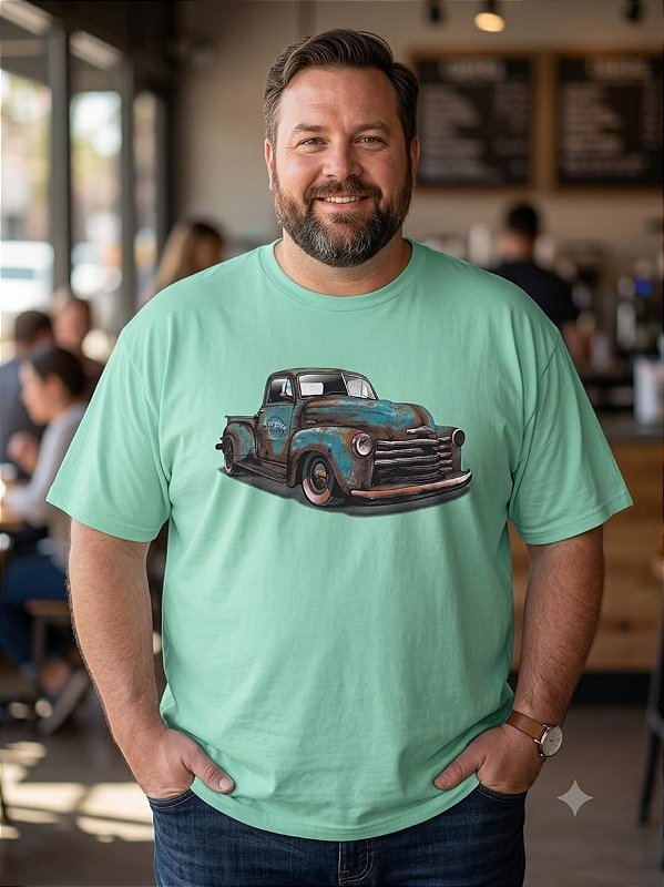 Camiseta Estampada Masculina Chevrolet Verde Plus Size XP ao G5