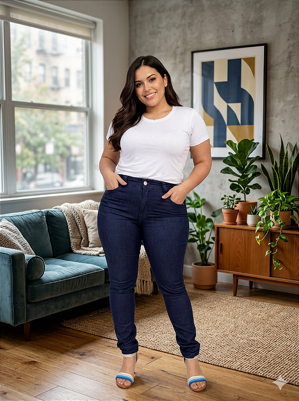 Calça Feminina Jeans strech Básica Trabalho 36 ao 58 2000