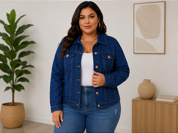 Jaqueta Feminina Jeans Stretch Plus Size Do XP ao G6 3472