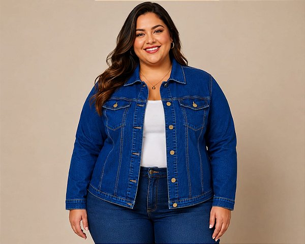 Jaqueta Feminina Jeans Stretch Plus Size Do XP ao G5 3472