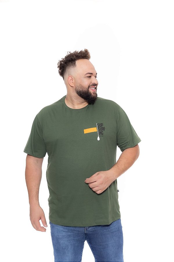 Camiseta Estampada Surf Verde  Plus Size XP ao G5