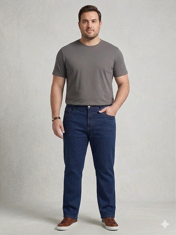 Calça Jeans Stretch Masculina Basíca Escura Do 50 ao 80 2298