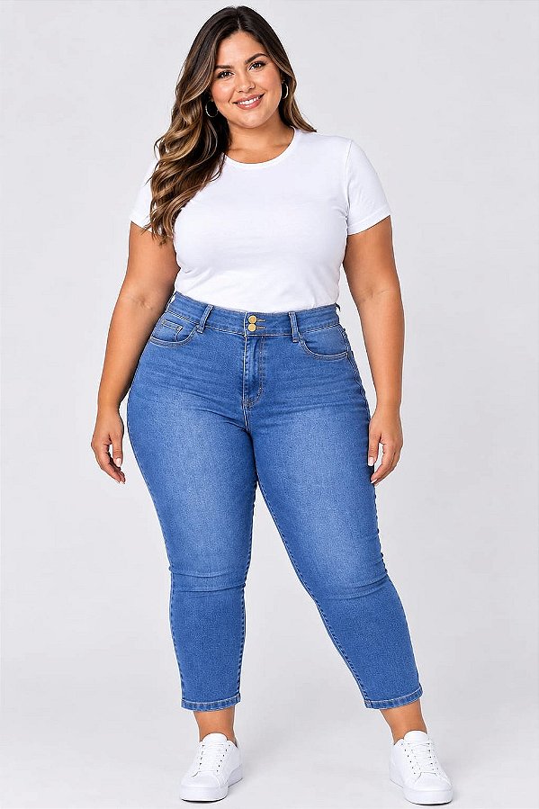 Calça Feminina Capri Jeans Stretch Clear Plus size 44 ao 70 3468