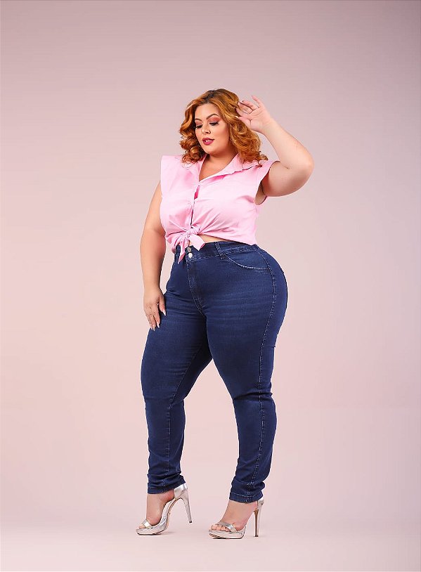Calça Jeans Feminina Skinny Strech com Bigodes 44 ao 70 3415