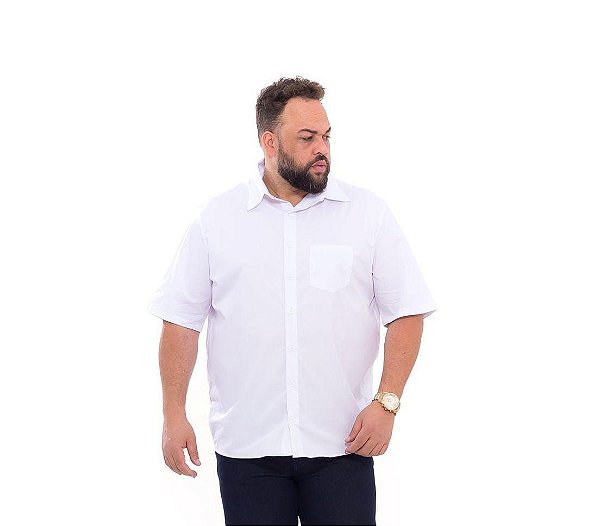 Camisa Tricoline com Elastano Masculina Branca XM ao G5 2950
