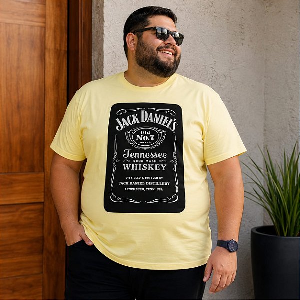 Camiseta Estampada Masculina Jack Daniels Amarela XP ao G5