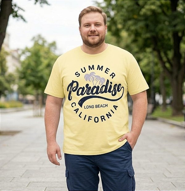 Camiseta Estampada Summer Paradise Amarela XP a G5